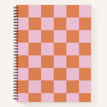 Cuaderno espiral cuadriculado rosa y rojo