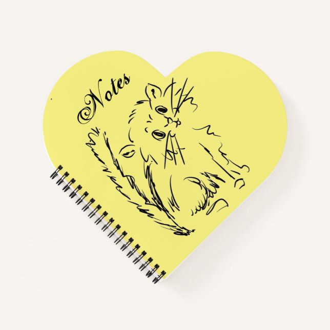 Cuaderno Espiral cursi Kitty Personalizado Amarillo en form (Anverso)