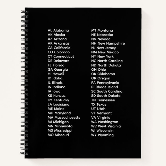 Cuaderno espiral de 50 estados (Anverso)