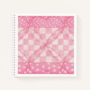 CUADERNO ESPIRAL DE 8,5X8,5 CORAZÓN ROSA
