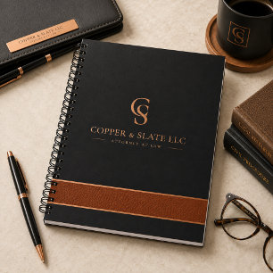 Cuaderno espiral de abogado de cobre y pizarra de 