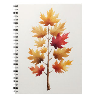 Cuaderno espiral de acuarela de arce otoñal acoged