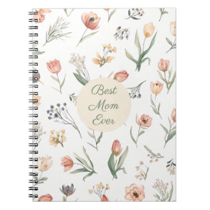 Cuaderno espiral de acuarela de tulipán para la me
