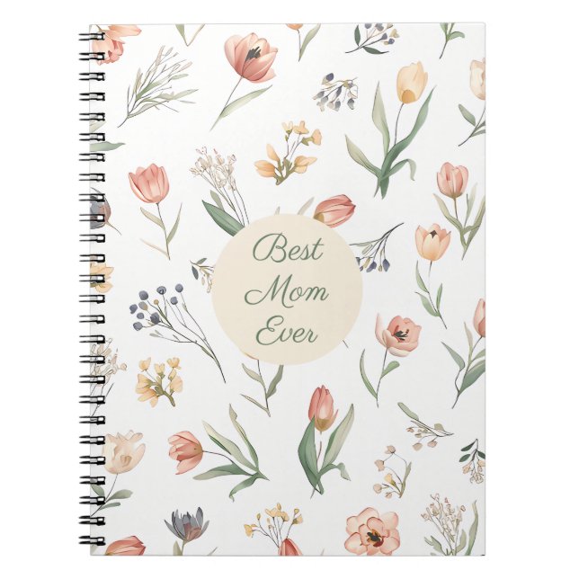 Cuaderno espiral de acuarela de tulipán para la me (Frente)