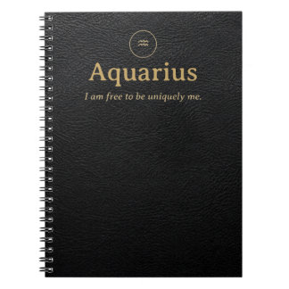 Cuaderno espiral de Acuario - Aspecto de cuero sin