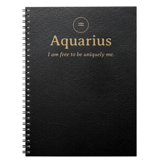 Cuaderno espiral de Acuario - Aspecto de cuero sin (Frente)