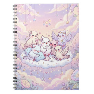 Cuaderno espiral de amigos pájaros soñadores lindo