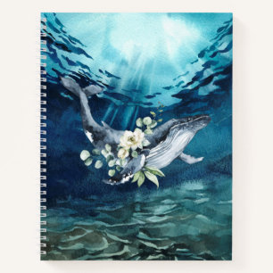 Cuaderno Espiral de ancla de ballena marina