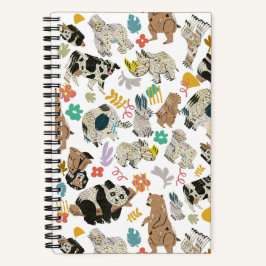 Cuaderno Espiral de animales de arte reciclado deliciosamen