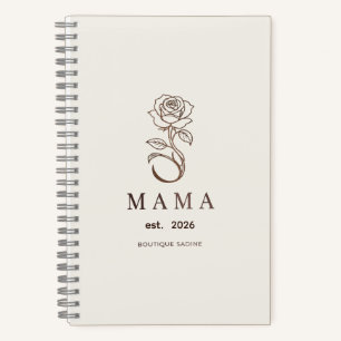 Cuaderno Espiral de Año 'Mama' con Rosa de Arte de