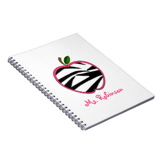 Cuaderno espiral de Apple de la cebra para los