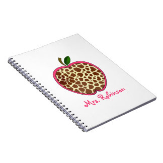 Cuaderno espiral de Apple del estampado de girafa