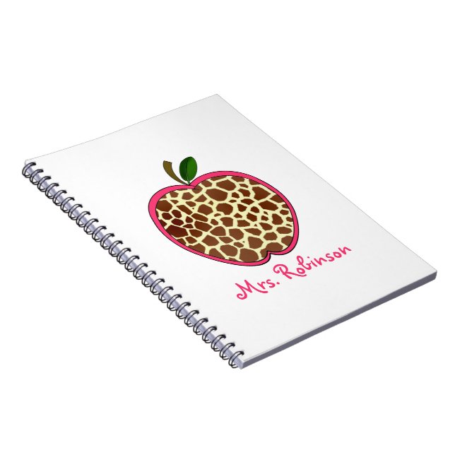 Cuaderno espiral de Apple del estampado de girafa (Lado Derecho)