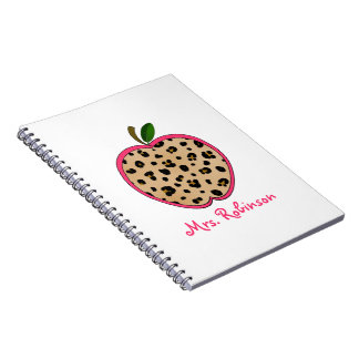 Cuaderno espiral de Apple del estampado leopardo