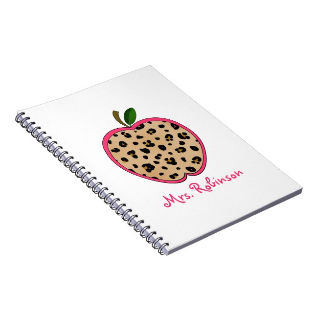 Cuaderno espiral de Apple del estampado leopardo (Lado Derecho)