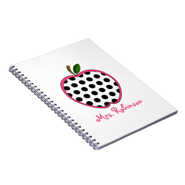 Cuaderno espiral de Apple del lunar para los (Lado Derecho)