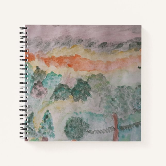 Cuaderno espiral de árboles en la bahía (Anverso)