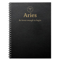 Cuaderno espiral de Aries - Aspecto de cuero sinté
