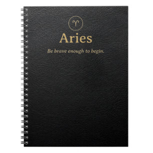 Cuaderno espiral de Aries - Aspecto de cuero sinté