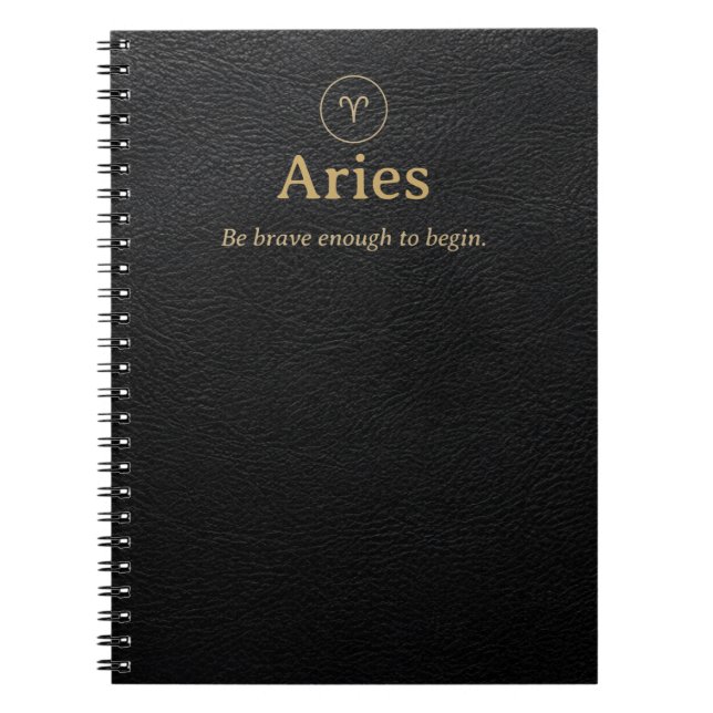 Cuaderno espiral de Aries - Aspecto de cuero sinté (Frente)