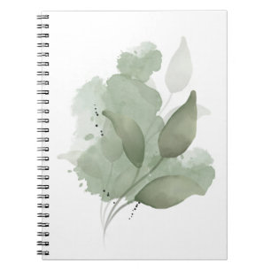 Cuaderno Espiral de arte botánico aestético beige