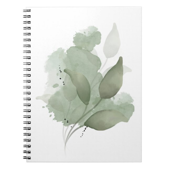 Cuaderno Espiral de arte botánico aestético beige (Frente)
