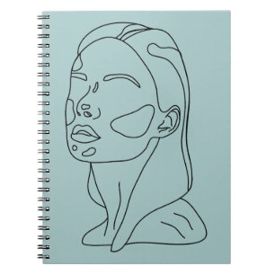 Cuaderno Espiral de arte de línea Minimalista negra y blanc