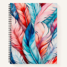 Cuaderno Espiral de arte de plumas de color de agu