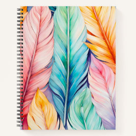 Cuaderno Espiral de arte de plumas de color de agu