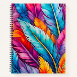 Cuaderno Espiral de arte de plumas de color de agu