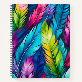 Cuaderno Espiral de arte de plumas de color de agu