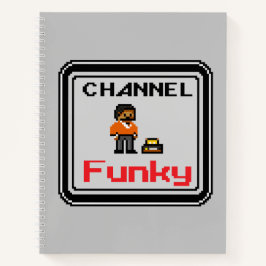 Cuaderno espiral de arte pixel funky de canal