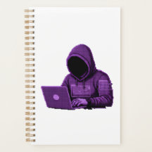Cuaderno espiral de arte pixelado ciberpunk - Diar