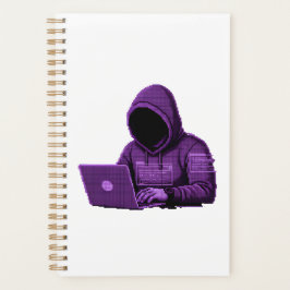 Cuaderno espiral de arte pixelado ciberpunk - Diar