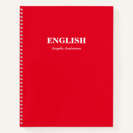 Cuaderno Espiral de asignatura de la Escuela Roja Personali