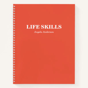 Cuaderno Espiral de asignatura Naranja personalizada