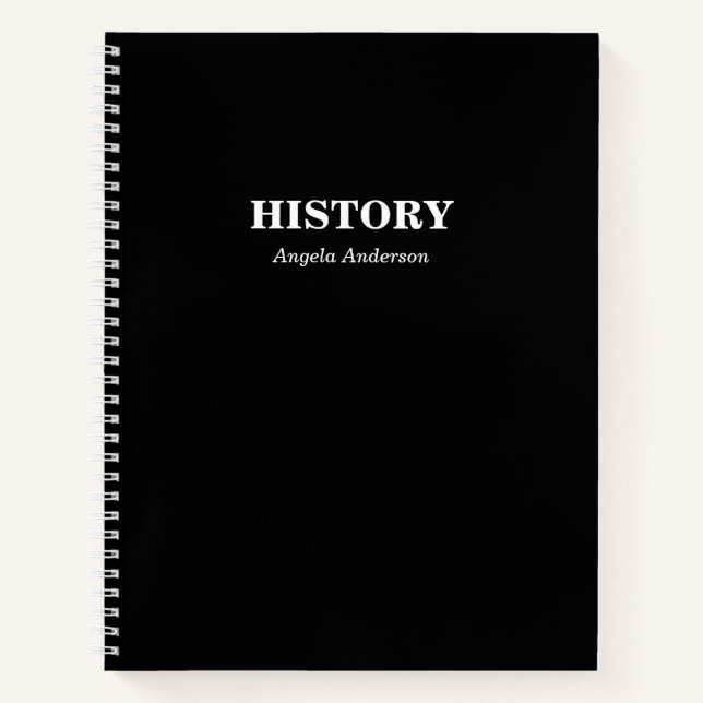 Cuaderno Espiral de asignatura personalizada de escuela neg (Anverso)
