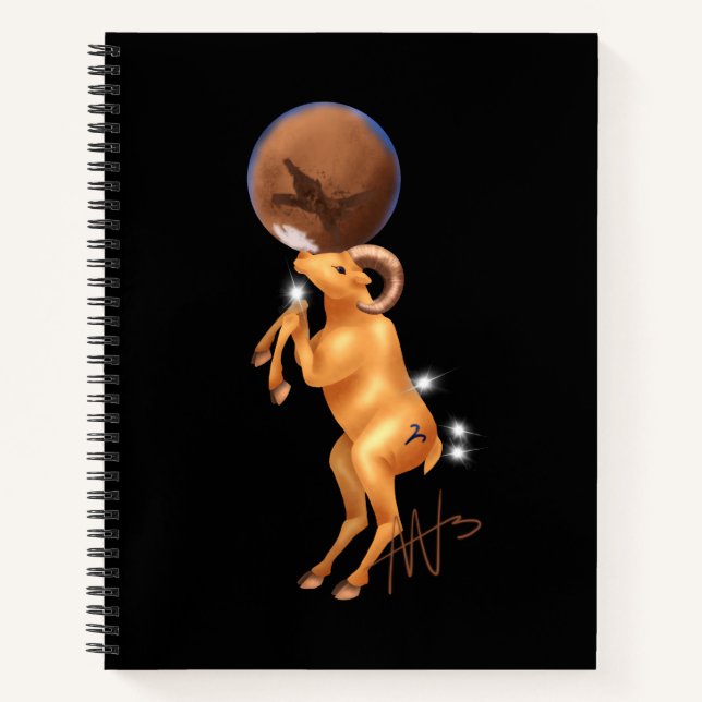 Cuaderno Espiral de Astro Aries Mars Zodiac (Anverso)