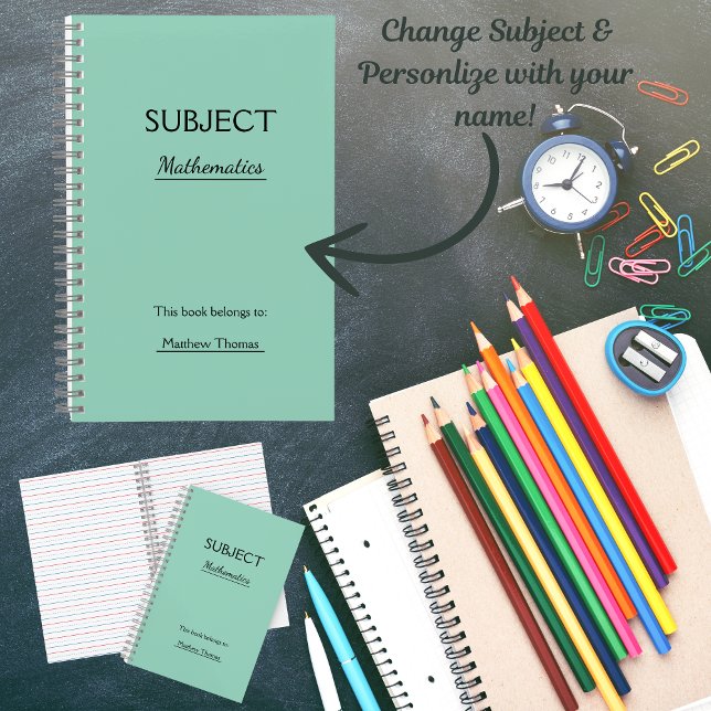Cuaderno Espiral de Asunto Personalizado (School is upon us! Get ahead and start your school supplies purchase now so you're ready for day 1!!)