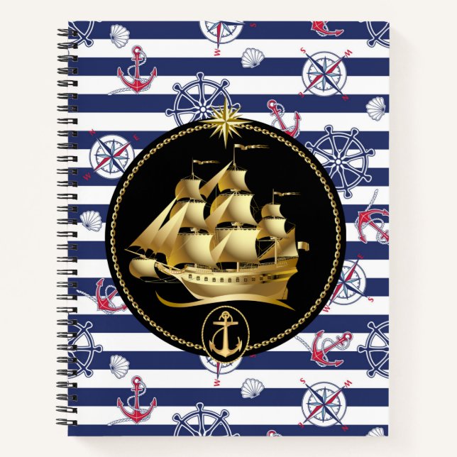 Cuaderno espiral de barco de vela alto (Anverso)