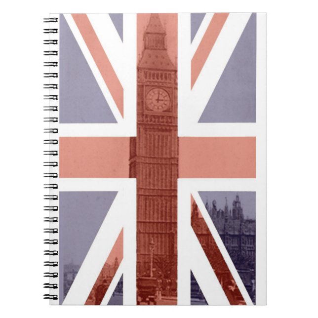 Cuaderno espiral de Big Ben de la bandera (Frente)