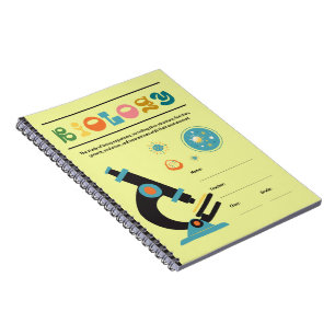 Cuaderno Espiral de Biología de Ciencia de Estilo Retro Col