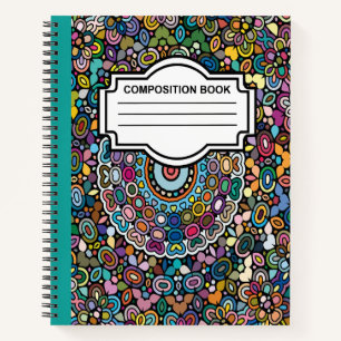 Cuaderno Espiral de bloc de notas de composición de Mandala