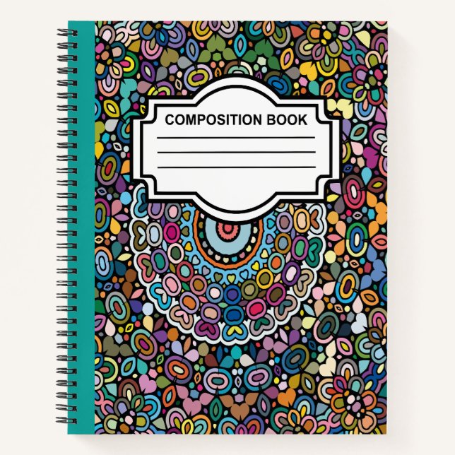 Cuaderno Espiral de bloc de notas de composición de Mandala (Anverso)