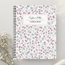 Cuaderno Espiral de bloc de notas de Coquette floral de est