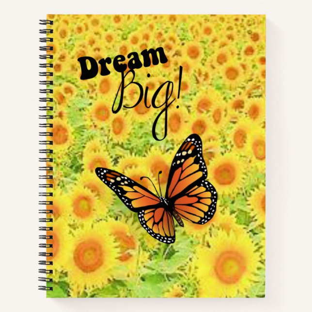 Cuaderno Espiral de bloc de notas sueño mariposa grande (Anverso)