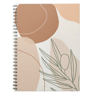 Cuaderno Espiral de Boho Neutral Minimalista Beige Imprimib