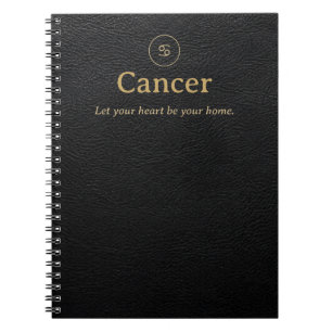 Cuaderno espiral de Cáncer - Aspecto de cuero sint