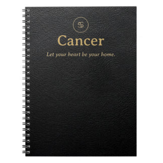 Cuaderno espiral de Cáncer - Aspecto de cuero sint