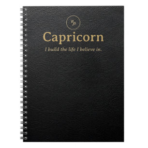 Cuaderno espiral de Capricornio en cuero sintético